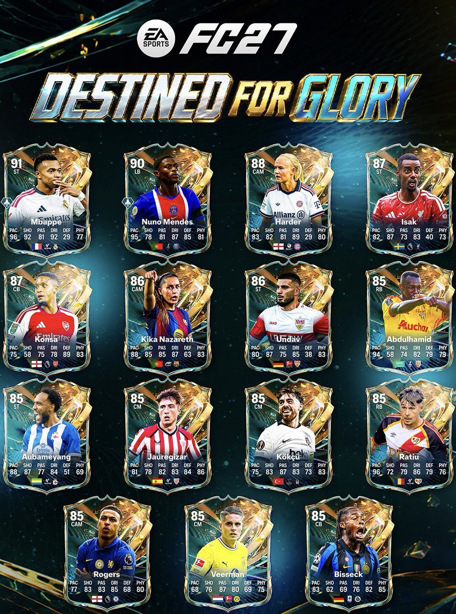 ZynnTTV's tweet photo. 👨‍🍳 Les pâtissiers, la première promo Destinée à la Gloire arrive vendredi à 19h ! 🌟⚽

L’équipe est déjà connue… et franchement, il y a quelques belles gourmandises 👀🔥

Certaines cartes vont clairement faire parler sur FUT 💰

Vous avez déjà choisi votre joueur ? 👇
Rendez-vous vendredi à 19h pour l’arrivée de la promo !

🍰 La cuisine va encore chauffer… — ZynnTTV 💙💜

#FC27 #FUT #DestinéeALaGloire