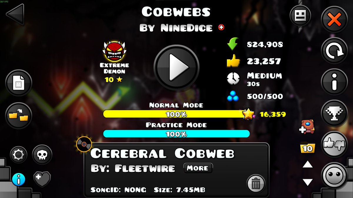 nautzsnipes's tweet photo. COBWEBS 100% NEW HARDEST 49,502 ATTEMPTS SHORTEST EXTREME DEMON COMPLETE https://t.co/gASTTdb22l