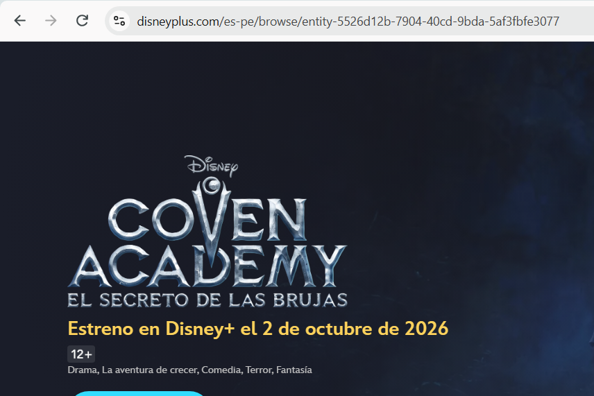 SeriesDCN's tweet photo. @PortalDisneyES @DisneyPlusES @DisneyPlusHelp ACA EN LATINOAMERICA CON SU FRASE "EL SECRETO DE LAS BRUJAS" https://t.co/WgSlAsmYpA