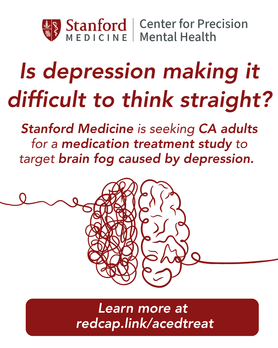 Stanford_CPMH's tweet photo. 🧠 DAY 3 | Research in action   

Stay tuned throughout the day as we highlight several of our flagship studies in the Center for Precision Mental Health.   

This morning, we are sharing our Accelerating Cognition Guided Signatures to Enhance Translation in Depression (ACE-D) Study. This study was made possible through our partnership with the NIH’s IMPACT-MH consortium, which strives to support mental health research that can transform psychiatric clinical practice. ACE-D explores how neuroimaging can be integrated into clinical decision-making to make depression diagnosis and treatment more precise, personal, and efficient. 

 To learn more about our studies, follow along throughout the day and connect with the investigators at our Precision Mental Health Symposium this Friday, September 25!  

 #PrecisionMentalHealthWeek #StanfordPMH #PrecisionPsychiatry