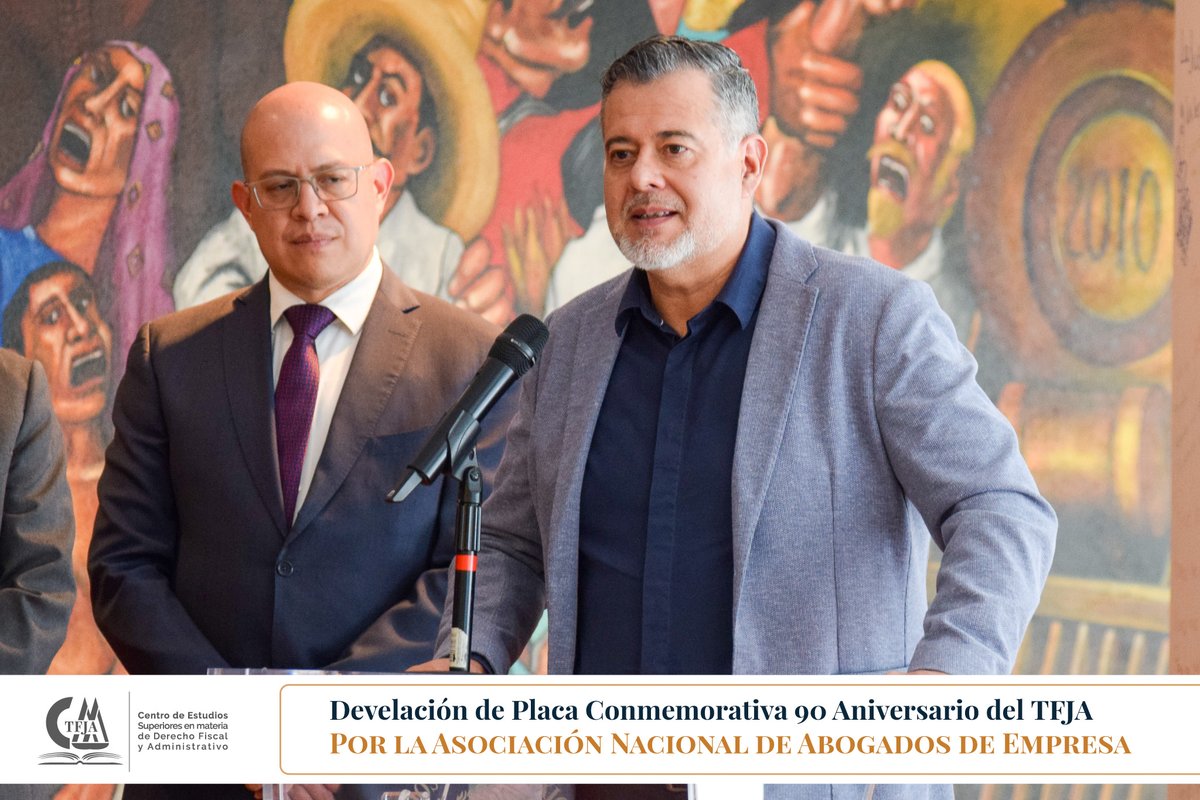 CesmdfaTFJA's tweet photo. El Centro de Estudios del #TFJA participó, con la presencia de su Dir. Gral. el Dr. Sergio Flores Navarro, en la entrega de la placa conmemorativa realizada por la @ANADEcolegio, en un encuentro que reunió a Magistradas, Magistrados del Tribunal y representantes de la ANADE. https://t.co/UnRePzmVaZ