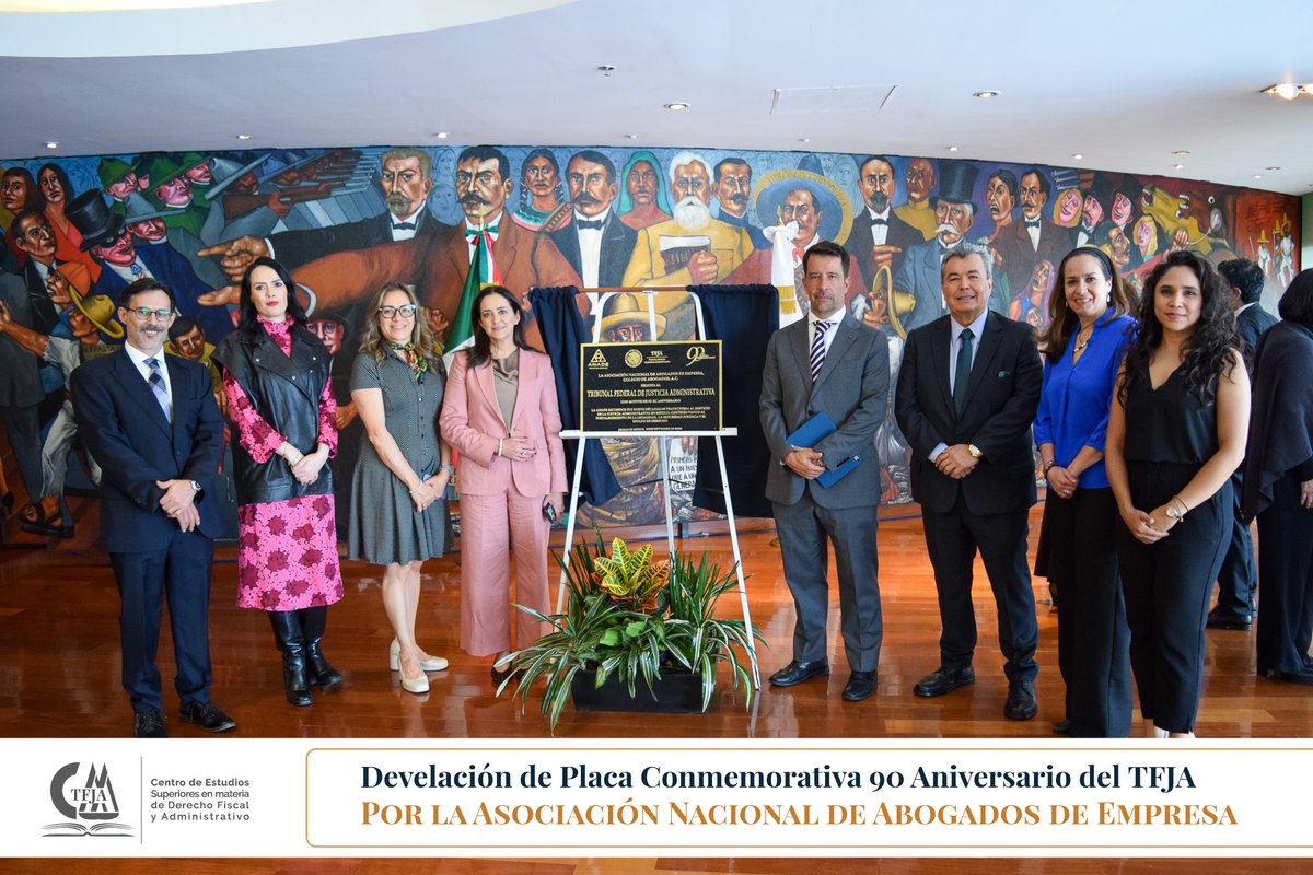 CesmdfaTFJA's tweet photo. El Centro de Estudios del #TFJA participó, con la presencia de su Dir. Gral. el Dr. Sergio Flores Navarro, en la entrega de la placa conmemorativa realizada por la @ANADEcolegio, en un encuentro que reunió a Magistradas, Magistrados del Tribunal y representantes de la ANADE. https://t.co/UnRePzmVaZ