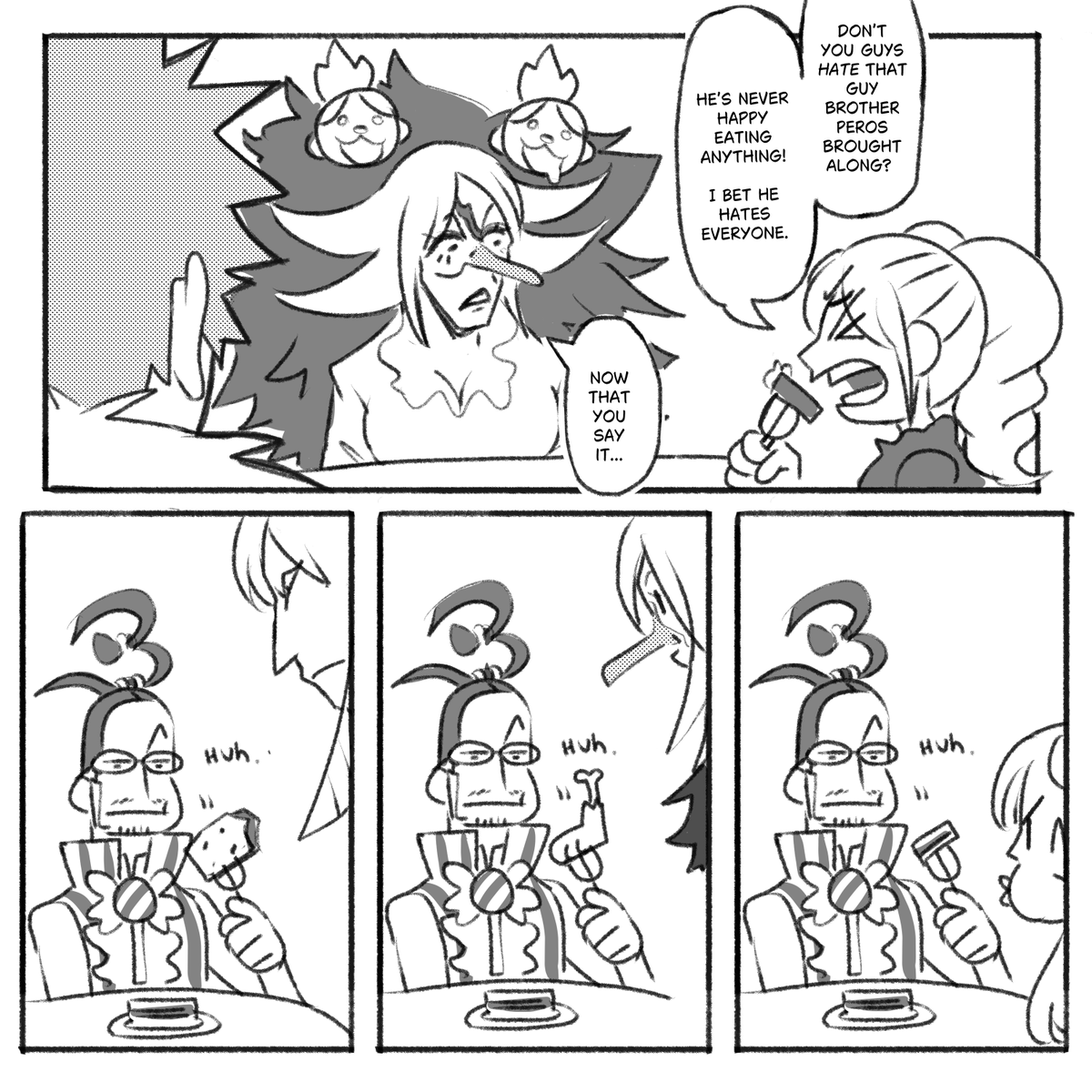 namaeekaki's tweet photo. 🕯️🍭 
katakuri: *nods wisely*
( the little kiddos are all brulee's kids from @Downybirbs c: ) https://t.co/j9bN1f0lLH