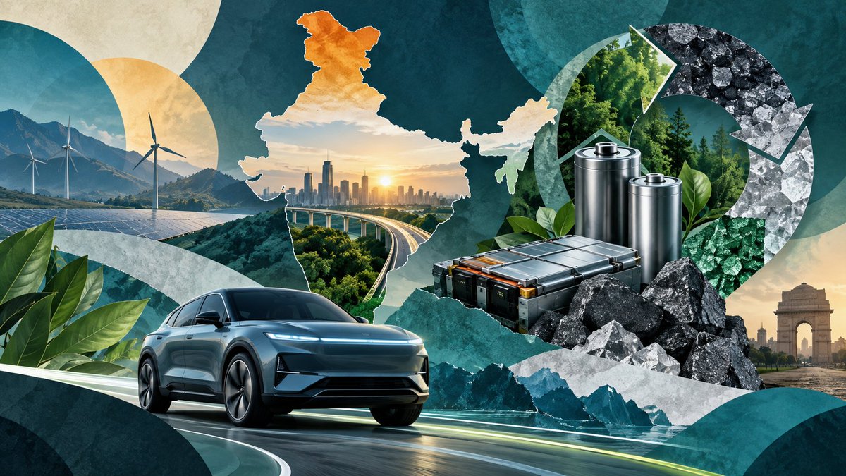 azom's tweet photo. India's EV boom means skyrocketing battery demand - but recycling could cut lithium needs by 54% and slash cobalt imports by 2060.🔋♻️ Can India turn waste into a resource? Read more: https://t.co/aaExRCTjUI #EV #BatteryRecycling #India https://t.co/UgD9c1UBPg