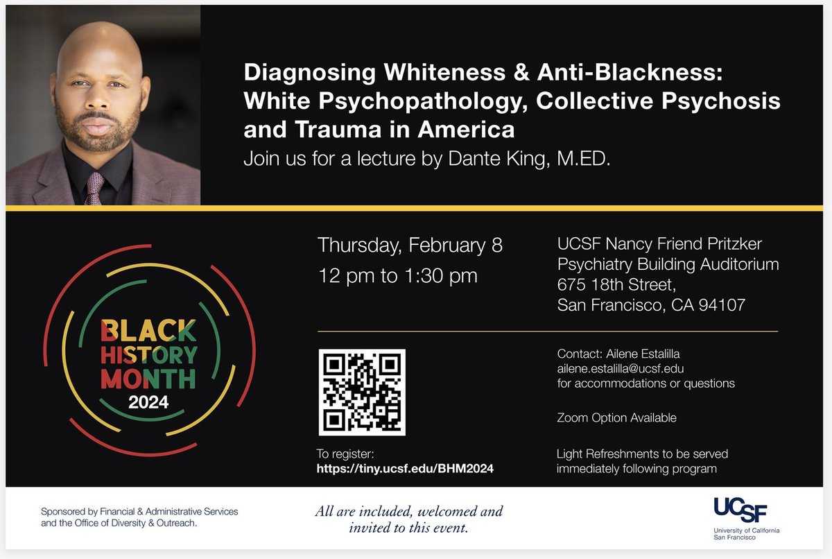 kane's tweet photo. For multiple years, @UCSF med school paid Dante King, a man with no genetics background, to give a lecture to doctors on how all white people were psychopaths because of genetics.

They deleted the links to the lectures after I submitted public records requests for the invoices. https://t.co/J2crqXZDJ6