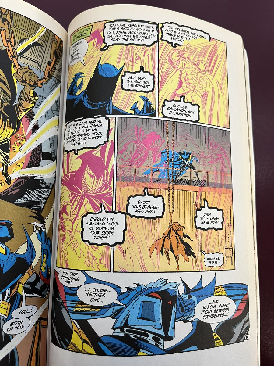 conte37211's tweet photo. I finished reading Batman KnightFall: KNIGHTQUEST. I really enjoyed this one and it was interesting seeing Azrael’s descent into villainy culminate in him giving into the system that’s corrupted his mind throughout the comic. I can’t wait to read KNIGHTSEND. #batmanknightquest https://t.co/qOcdOr3mGK