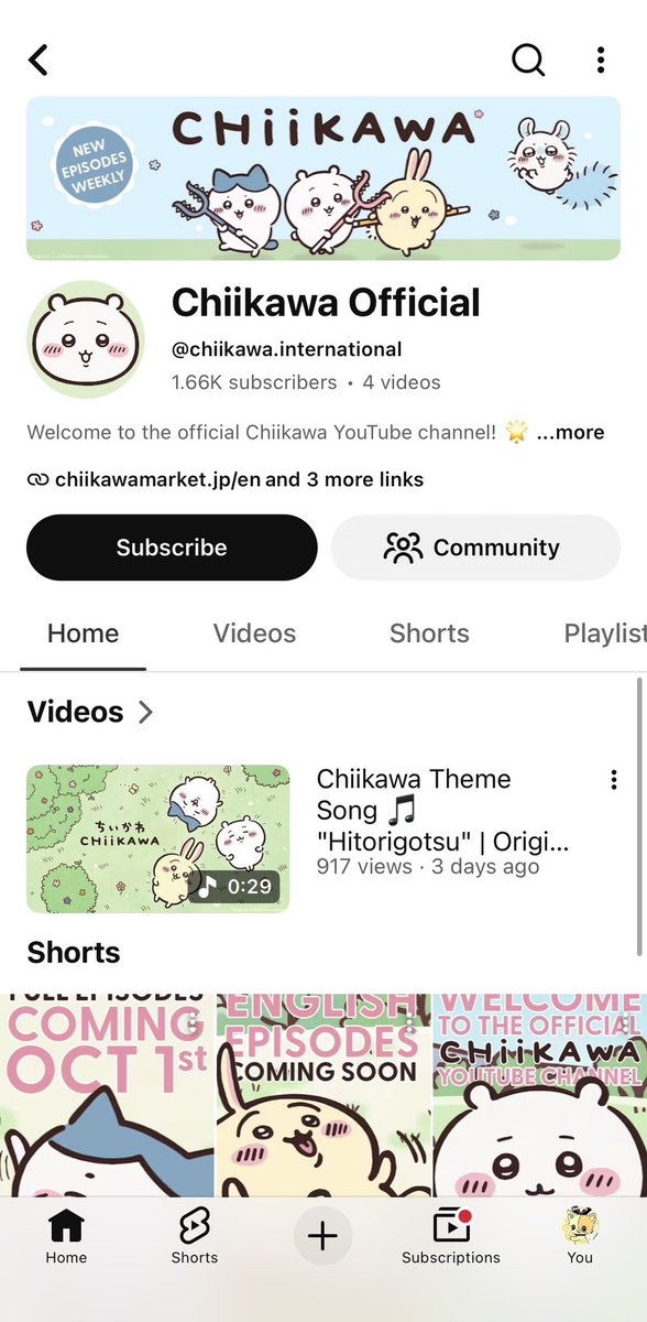 sapphiechan's tweet photo. OFFICIAL ENGLISH CHIIKAWA CHANNEL??? https://t.co/7KbVpqS75E