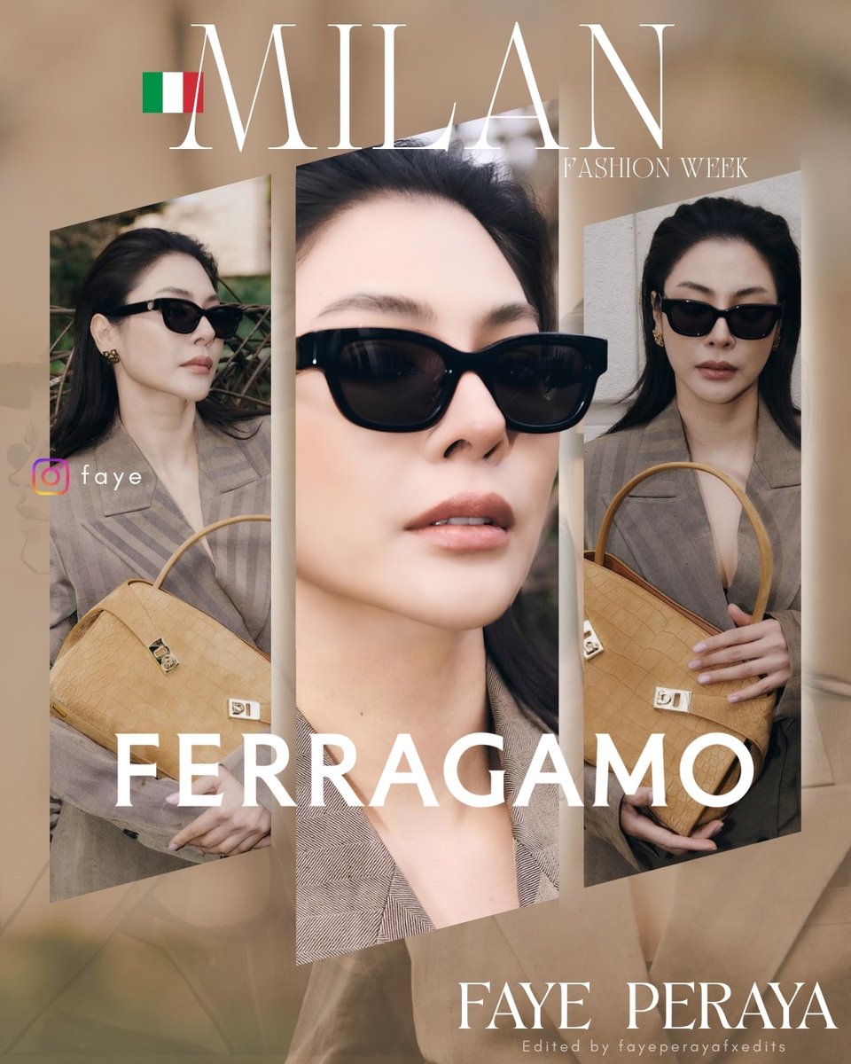 Sudlormalaewjaa's tweet photo. Timeless beauty meets Italian luxury. Faye is stunning.

#FerragamoXFaye
#FerragomoSS27
#Ferragamo
#FayePeraya 
#MilanFashionWeek https://t.co/OvwEnECTUA