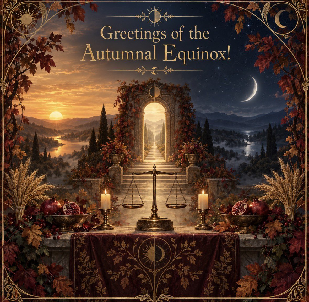 ccv111_93's tweet photo. Do what thou wilt shall be the whole of the Law.

Happy Autumn Equinox✨

光と闇が均衡するこの日、皆さまの歩む径が豊かな実りに満ち、その先を静かな光が照らしますように。

よい秋分をお過ごしください。

Love is the law, love under will. https://t.co/yAnhSXRfor