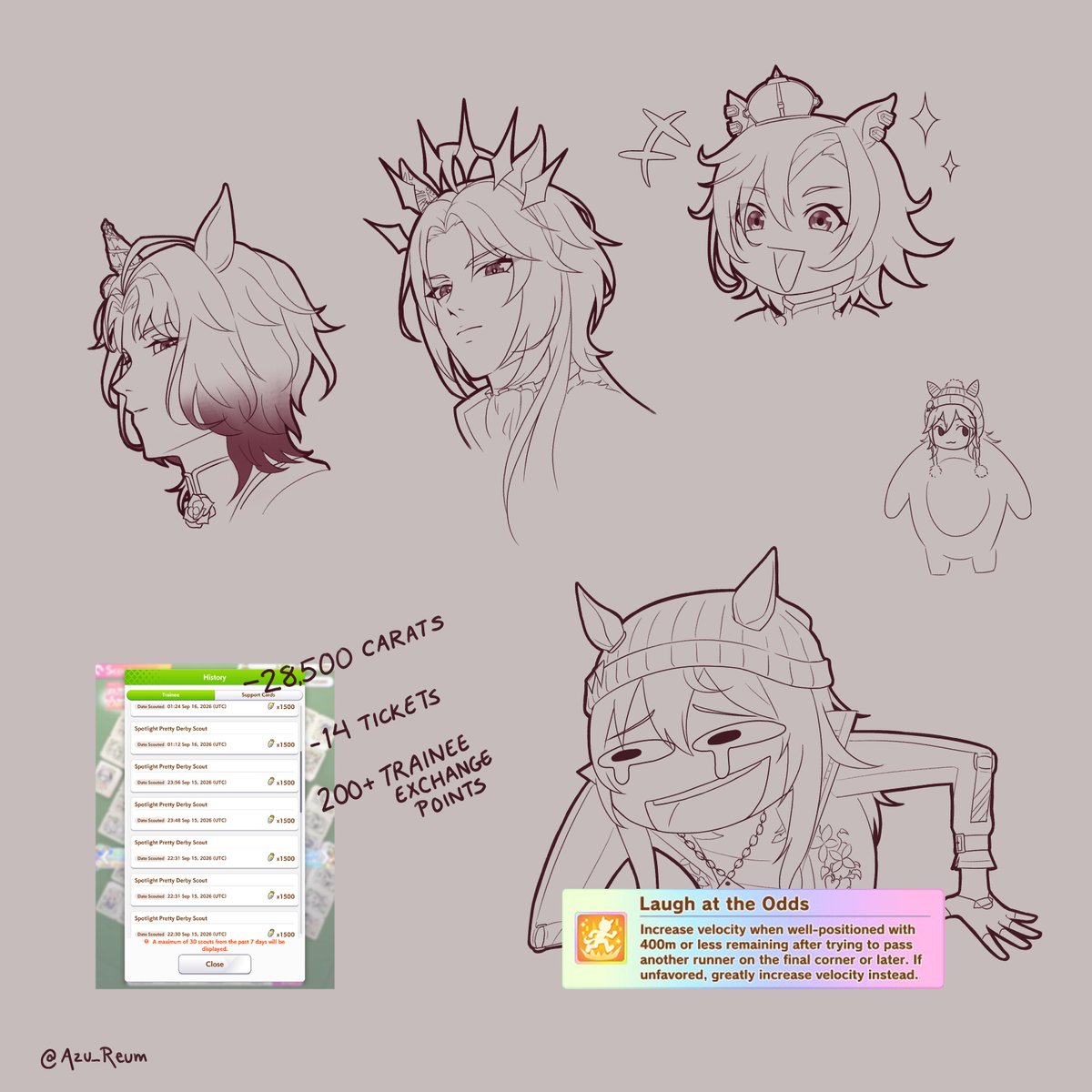 Azu_Reum's tweet photo. Uma doodles because I didn't know what to draw
#umamusumeㅤ https://t.co/3oSE3JvmF7