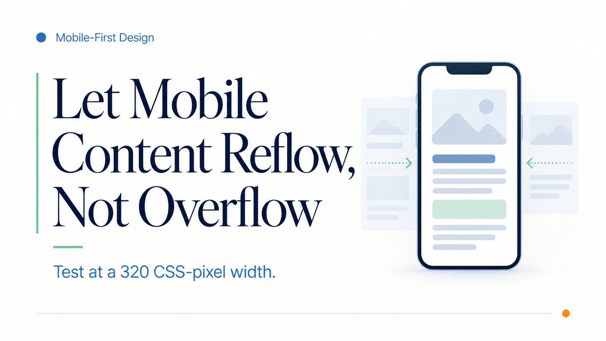 TGG_Oklahoma's tweet photo. Test the layout at 320 CSS pixels. Let text and controls reflow into one clear reading direction instead of creating sideways scroll. https://t.co/OoF4g8HxS3