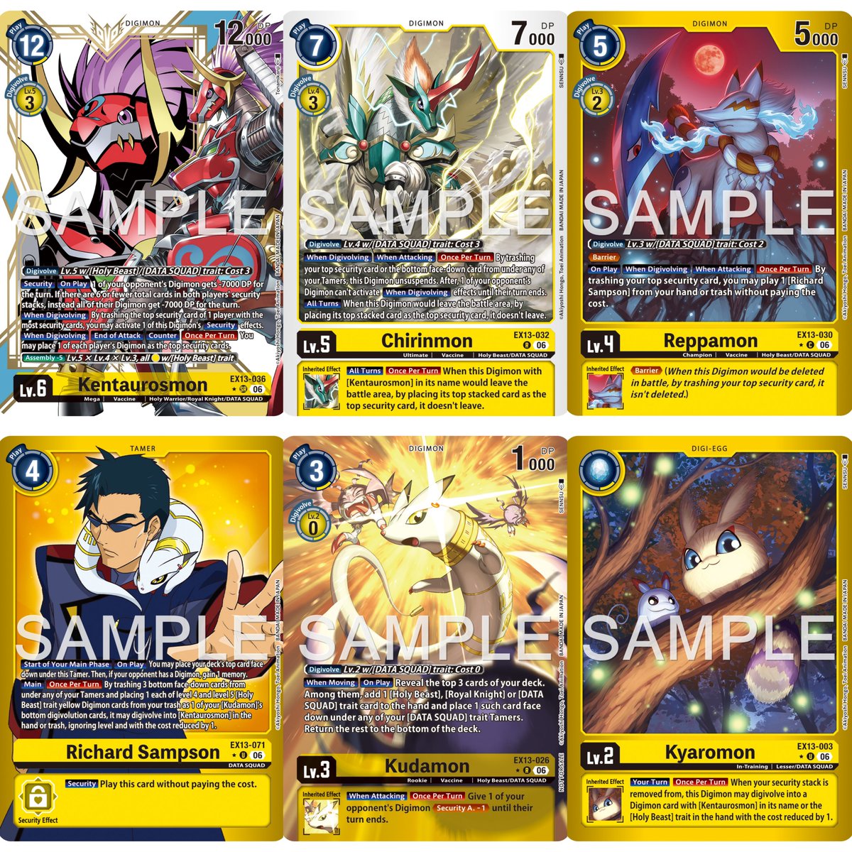 DigiLatAm90's tweet photo. EX-13 CHIVALROUS XIII 
Jesmon
Gankoomom
Examon
Kentaurosmon
#digimon #bandai #tcg #digimoncardgame #digimontcg #royalknights @digimon_tcg_SP https://t.co/dfHaFyv2xa