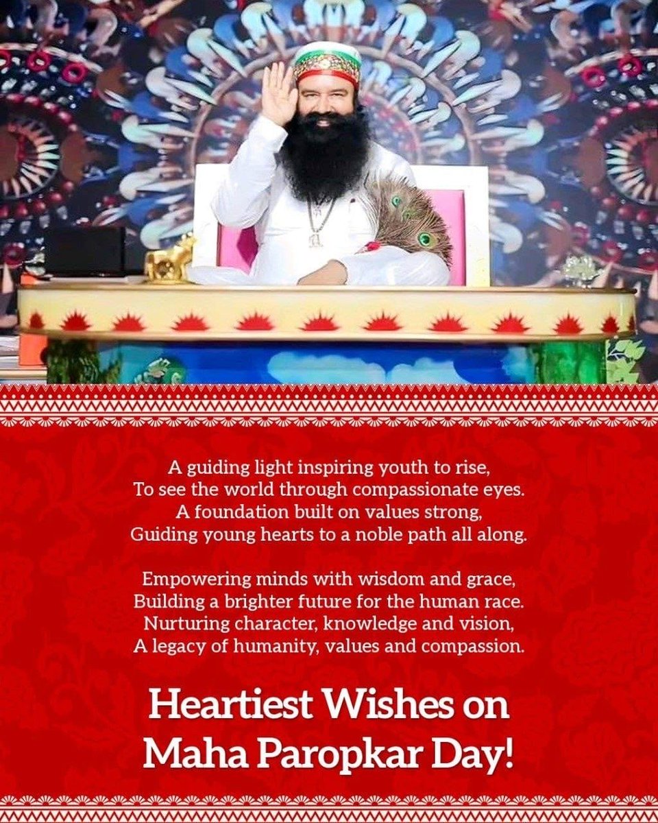 pinkyin34681736's tweet photo. Today, 23rd September is a very special day for millions. On this day, Shah Satnam Ji Maharaj handed over the Guru throne of Dera Sacha Sauda to Saint Gurmeet Ram Rahim Singh Ji.
This day is celebrated with great pomp as #MahaParopkarDiwas with doing various welfare works.🥳🎊🙏 https://t.co/RmWSr8rQW9