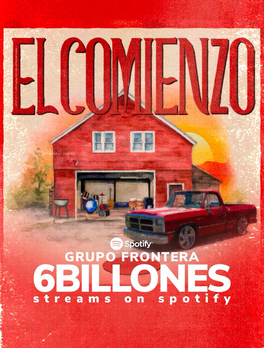 GFronteracharts's tweet photo. “El Comienzo” de Grupo Frontera ha superado los 6 MIL MILLONES de streams en Spotify.

— Es el 3er álbum mexicano MÁS escuchado en la historia de Spotify. https://t.co/lmgCXj2Fv5