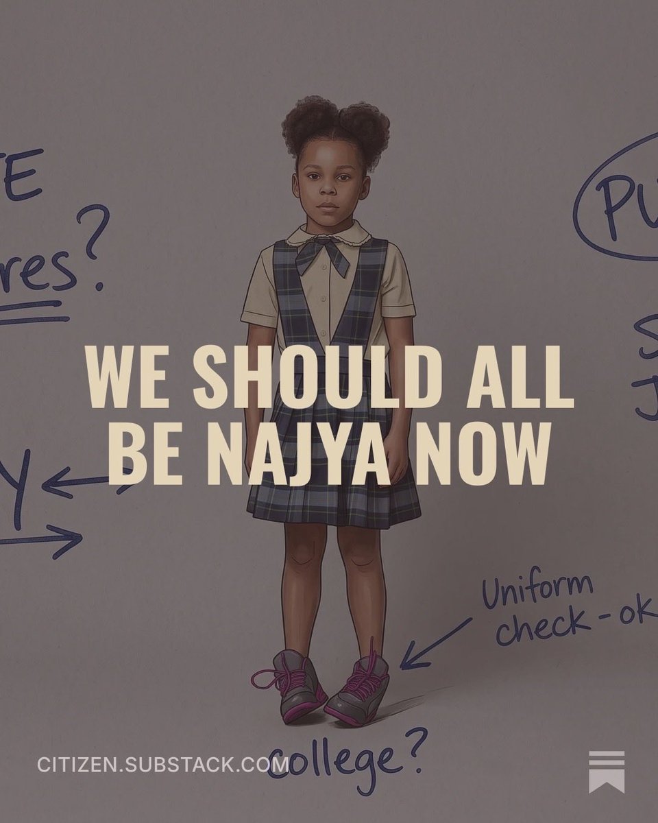 edu_post's tweet photo. The first honest audit of Najya Hannah-Jones's schooling was done by a seventh grader with a phone. My response to Nikole's brave new essay, and why we've been measuring the wrong thing in Black.

https://t.co/NGyEdpzVN9 https://t.co/UOnvlwrkHg