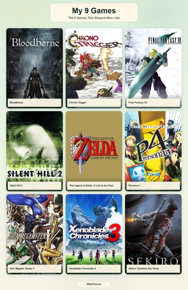 Omar_Carrillo55's tweet photo. 9 games that shaped me :D https://t.co/6UzxZOWQxK