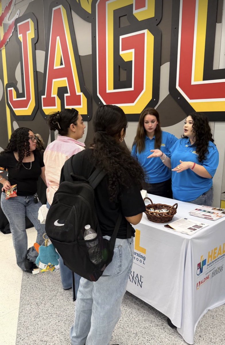 HEALatNimitz's tweet photo. Our HEAL Student Ambassadors are on a mission! 💙🩺 Tonight, they showed up at Mead Middle School Open House to make sure EVERY student knows about the incredible opportunities waiting for them at HEAL! 
The future starts with knowing your options. Explore. Dream. HEAL.💜 https://t.co/VjMeBi7lBT