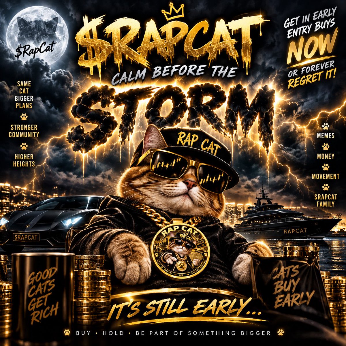 RapCatToken's tweet photo. ⚡ THE CALM BEFORE THE STORM. ⚡

$RAPCAT is sitting in the shadows while the chart starts waking up. 🐈‍⬛🌩️

Early stage. Tiny market cap.
The question isn’t whether you heard about $RAPCAT…

It’s whether you got in before everyone else noticed. 👀

🐾 Same cat. Bigger plans.
💰 Early entry.
🌩️ Storm loading…

Do your own research. Don’t risk more than you can afford to lose.

$RAPCAT 🐈‍⬛🔥