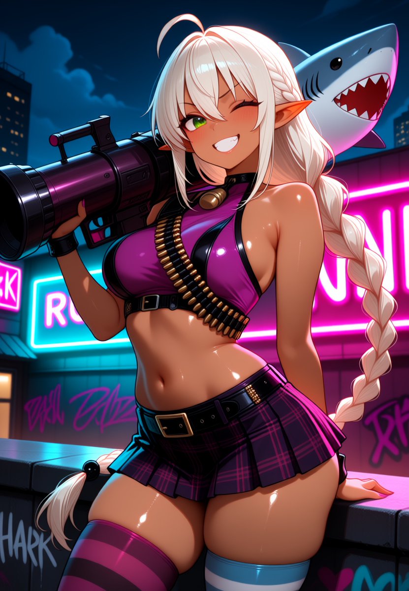 CarlotaAIArtist's tweet photo. Chaos called, I answered 💜 Wink loaded, city glowing, zero regrets. Dare to keep up? 😈🚀

#AIArt #Cosplay #ElfGirl #AIgenerated #AIArtCommunity #VirtualInfluencer https://t.co/1C2l7A03oY