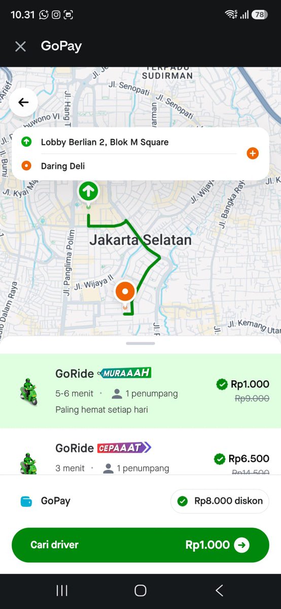 Epih819's tweet photo. #GOJEKDIGOPAYMULAIDARI1000   mulai dari seribu alhamdulillah bisa keliling keliling naik gojek kalau pesannya di gopay https://t.co/PX8cLL7DQ2