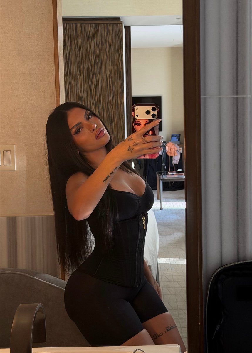 latenightxoshow's tweet photo. Huda Mustafa serves a sleek all-black look in newly shared mirror selfies. https://t.co/WwbmPHHriS