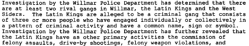 sociiex's tweet photo. @doug86027 @lizcollin willmar has always had gang problems. here's part of a criminal complaint from 2000: https://t.co/4a71YoqrVY