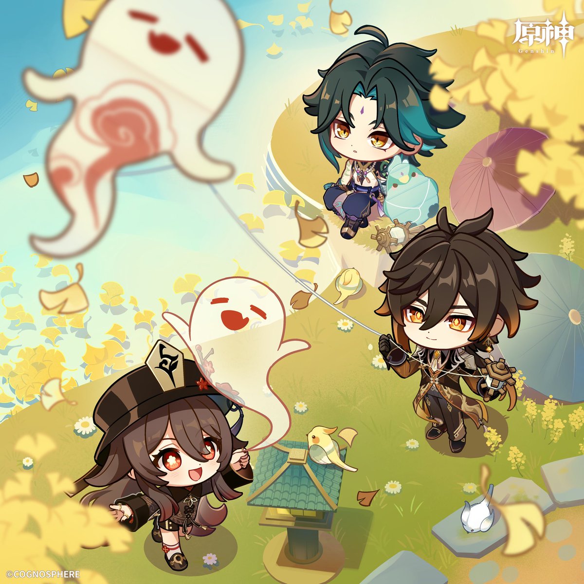 genshinmains_'s tweet photo. The Autumnal Equinox 🍂

Kites soar high into the distance on the wind, while mountain tits rest their wings on branches. Under the vast sky filled with the essence of autumn, let's enjoy it together.

The precise moment when the Sun crosses directly above the Earth's equator, marking the official astronomical start of autumn in the Northern Hemisphere and spring in the Southern Hemisphere

#GenshinImpact