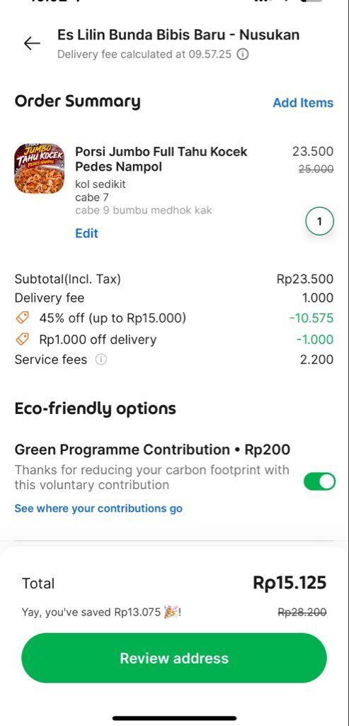 diananakteknik's tweet photo. dari kmrn ga berenti seliweran diskon grabfood, pas cobain jadi dapat tahu kocek jadi cmn 15rban aja dong?? ini beneran diskonnya selalu ada dan diskonnya bisa sampe 55% bener bener worth the hypeeeee https://t.co/lUb3O0cNU0