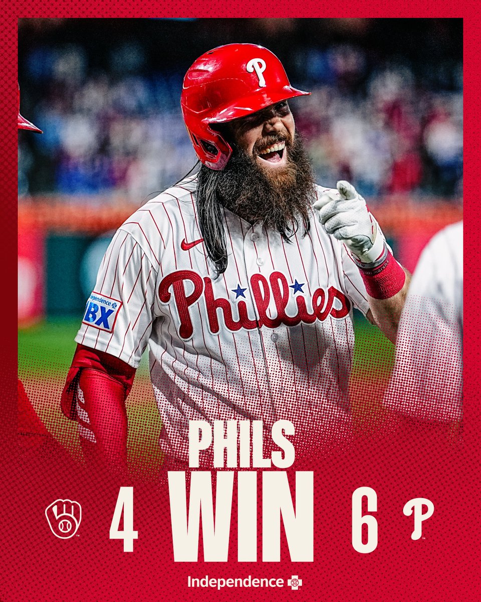 Phillies's tweet photo. BIG W!

#RingTheBell https://t.co/M36fUB05Fd