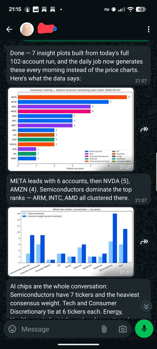 Stock-insights WhatsApp pipeline built with Muse