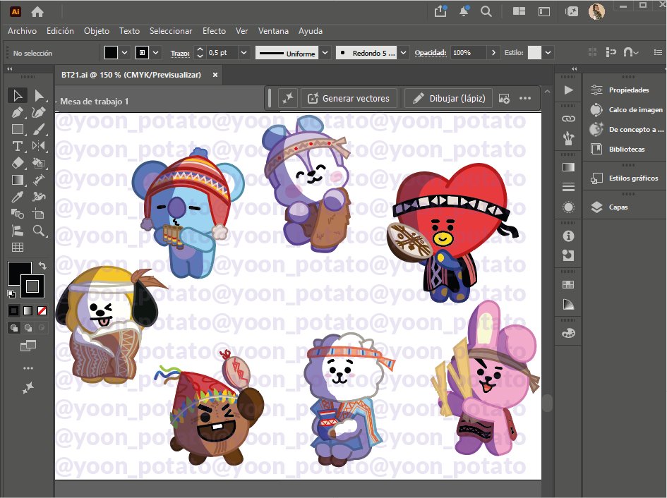 yoon_potato's tweet photo. acabo de terminar mis bt21 "pueblos originarios argentinos" para los freebies

van a ser stickers. LOS ACEPTARÍAN?? https://t.co/KKnybjBUec