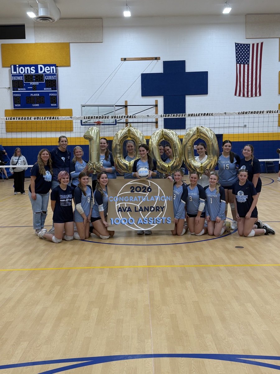 SHSlakersvball's tweet photo. 🏐💙 1,000 CAREER ASSISTS!! 💙🏐

A HUGE congratulations to Junior Ava Landry on reaching 1,000 career assists tonight! What an incredible accomplishment! 1000 down and many more to go!!
@RickSemmler @pughgrant @ihsvca https://t.co/J9YLUo8ryK