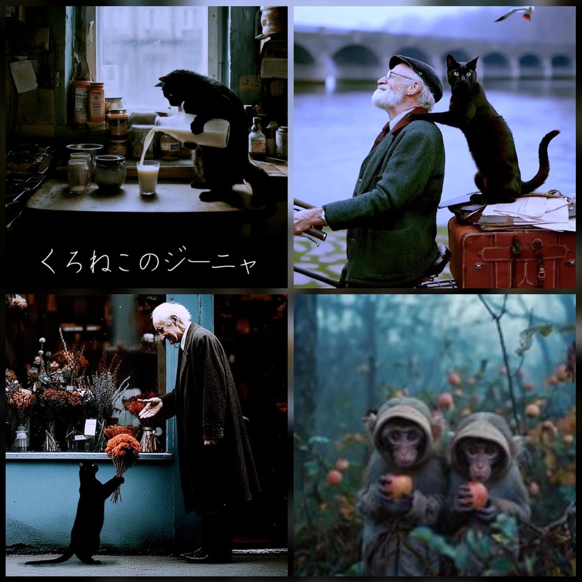 zrmlife's tweet photo. #くろねこのジーニャ 野良猫が「自分の居場所」と「本当の仕事」を見つける物語。
脚本・監督・編集は「乙一」名義で数々の小説を手掛けている安達寛高。
全編、生成AIを使用して作られた作品。

乙一さんの小説、怖くて好き。本作はホラーとは真逆のホッコリ癒し系。

静かに癒されたい人にオススメ。 https://t.co/Zeu08K7enr