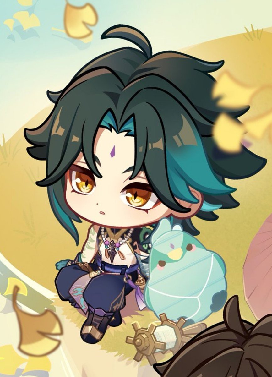 _SoRae's tweet photo. Look at Xiao with his chonk birb kite ueee https://t.co/ixFExTjKDo