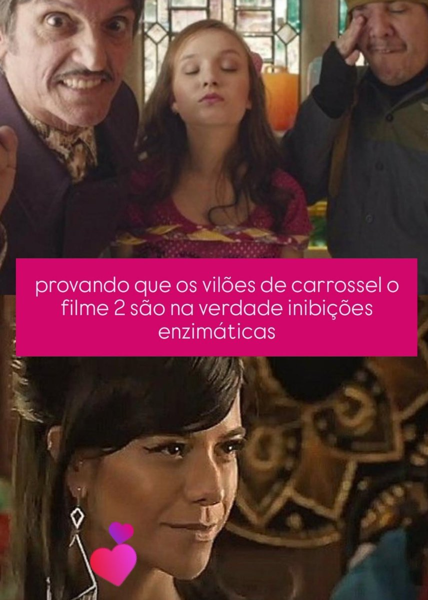 acidodeuva's tweet photo. to ficando tao louca que lancei uma série no daily associando os vilões de carrossel com inibidores enzimáticos https://t.co/gpe9WaezC5