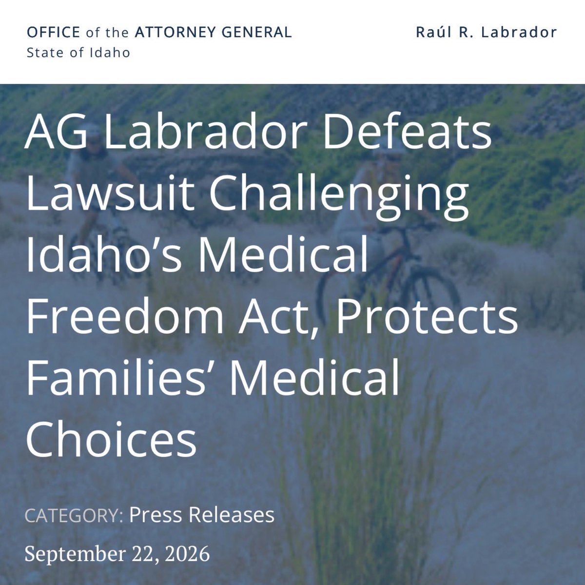theHFDF's tweet photo. BREAKING:

Medical freedom just won a massive legal victory.

An Idaho daycare tried to exclude children whose parents declined certain vaccines.

But a federal court just shot down their case, cementing Idaho’s landmark Medical Freedom Act as the law of the land.

This is a groundbreaking victory.

The 2025 Medical Freedom Act blocked businesses, schools, and state entities from denying services based on private medical decisions.

Including vaccination.

A federal court just cemented that medical freedom is now the law of the land in Idaho.

Our Founder and President Leslie Manookian led the campaign to get Idaho’s Medical Freedom Act in 2025.

This ruling proves that local and state action is the best way to win our fight for medical freedom.

And we’re a proud member of a new coalition seeking to bring Idaho’s Medical Freedom Act to as many states as possible in 2027.

Idaho Attorney General Raúl Labrador declared in response to this ruling:

“Parents make medical decisions for their children.”

“A daycare does not.”

“The Legislature protected that choice in the Medical Freedom Act.”

“And the court upheld it.”

“Daycares can tell parents what they believe about vaccines and health, but they cannot turn a child away because of a parent’s medical decision.”

“That decision belongs to families, and I’m pleased the court agreed.”

@LeslieManookian @Raul_Labrador