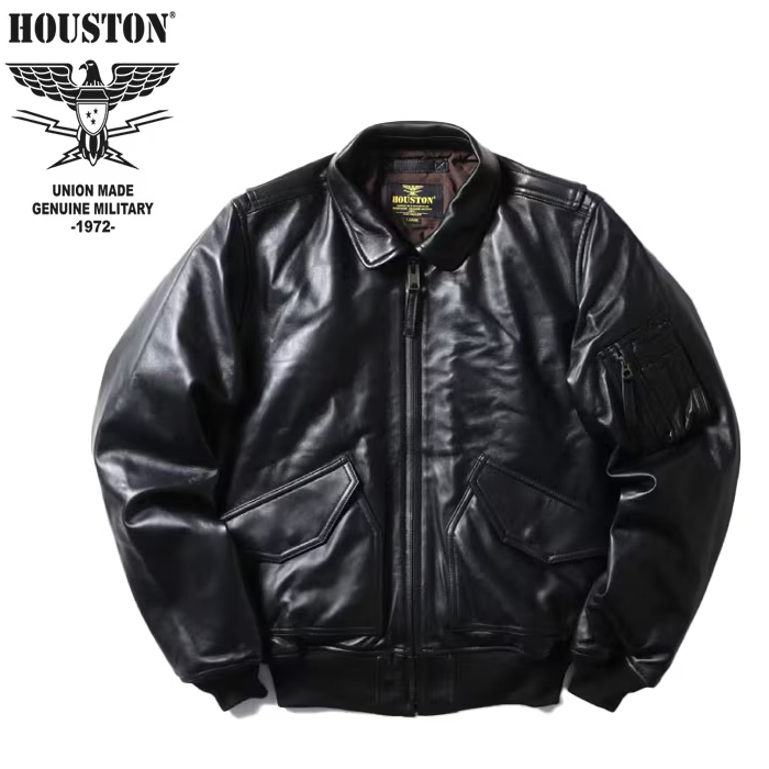 mountainrecon's tweet photo. HOUSTON 8192 SHEEP LEATHER CWU45P 数々の高品質リプロミリタリーアパレルを手掛けるヒューストンからレザー製45P入荷! 超いいですね!しかもしなやかで軽い羊革!52580円は正直お得かと!丁寧な縫製で��評のあるブランドさんなので作りも安心!肩のアクションプリーツも再現され動きやすい!#45P https://t.co/mXjtYXS957