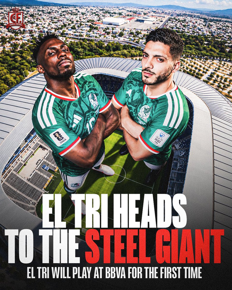 CharlaFtbl's tweet photo. 🇲🇽🔥 EL TRI IS HEADING TO MONTERREY!

Mexico is set to face the second leg of the Concacaf Nations League quarterfinals at BBVA Stadium on Nov. 17. 🏟️

If confirmed, it would be El Tri’s first-ever match at the Steel Giant. 👀🇲🇽 https://t.co/yGPJJZWyOJ