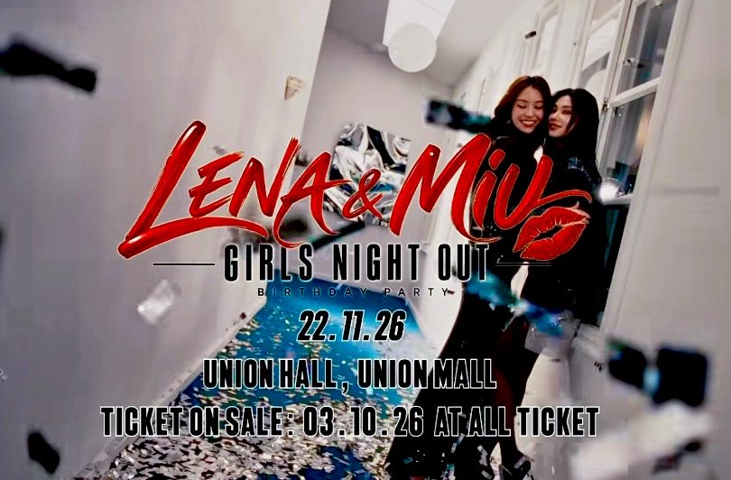 Alexnox_alex's tweet photo. Lena &amp; Miu 'Girls Night Out Birthday Party'🥂

พร้อมมั้ยสมาชิกกก ใครพร้อมยกมือ🙋🏻‍♀️🙌🏻
#LenaMiuBirthdayParty #ลีน่าหมิว #LenaMiu #LenaLalina #MiuNatsha https://t.co/9y6Ume5rSZ