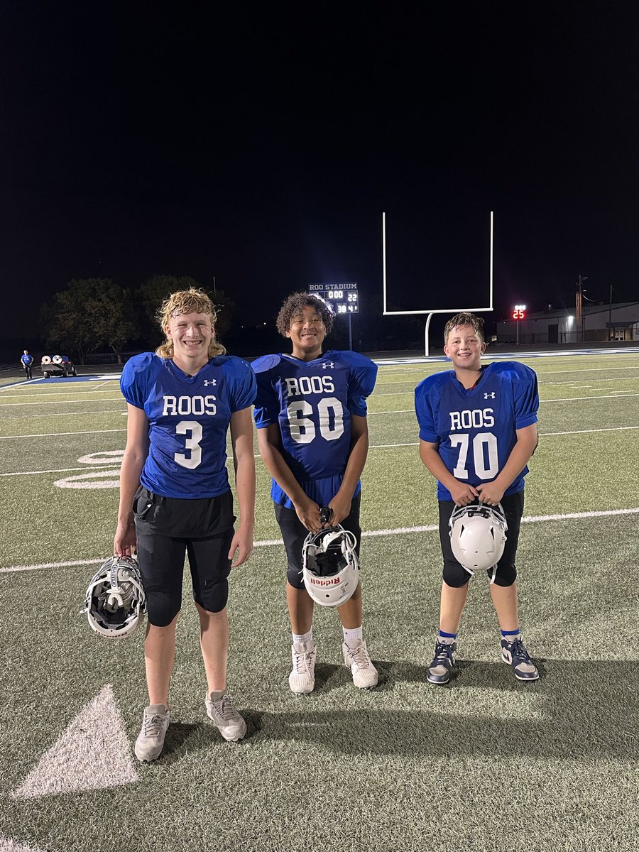 whsrooathletics's tweet photo. 🏈 TISON SWEEPS LOFLIN! 

Both 7th grade teams picked up wins Monday night!

B Team | W 6–0
⭐ Hope • Garcia • Whatley

A Team | W 30–22
⭐ Campbell • Bates • Harlan

Two games. Two wins. Great night for Tison Football!

#GoRoos https://t.co/b0PnuS4F49