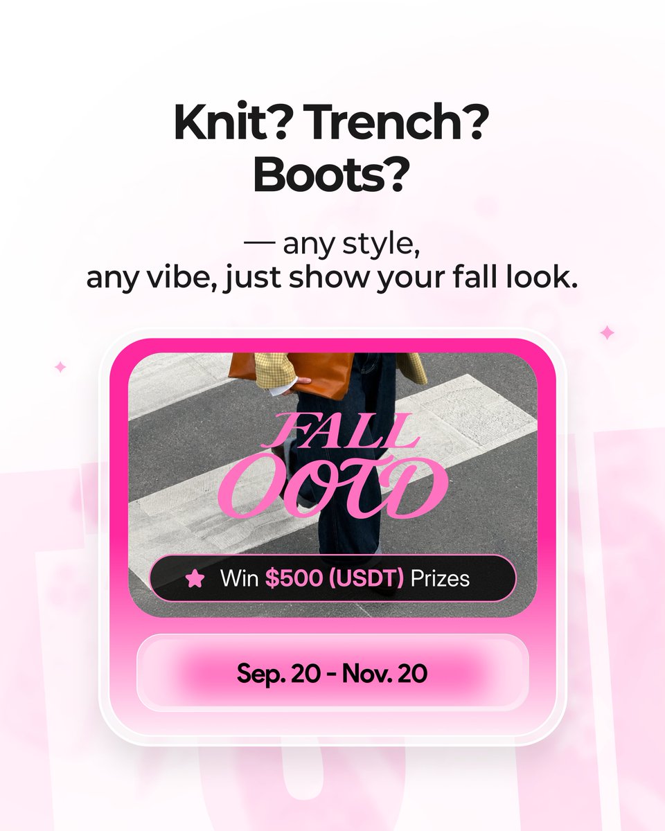 ShortChall's tweet photo. its finally breezy enough to wear chic 😎

your fall fits deserve more than a mirror pic 🧥

press record and win USDT in Shortchall 🤩

💰 $500 USDT prize pool
 📅 Sep 20 – Nov 20

#Shortchall #FallOOTD https://t.co/s1akroRbhh