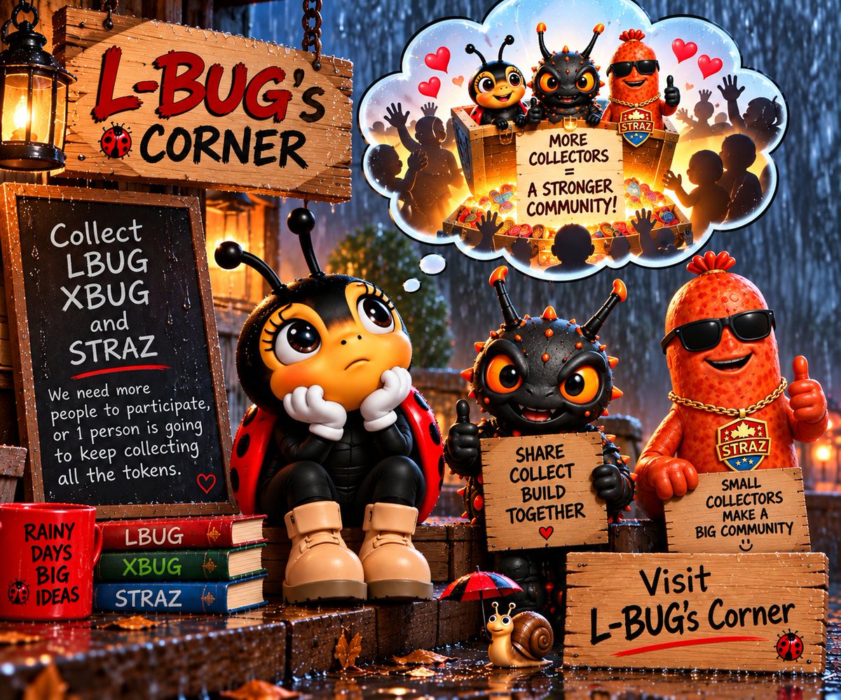 tat2ude11's tweet photo. Rainy day at L-BUG’s Corner… ☔🐞
We’ve got a problem: we need more collectors. LBUG, XBUG & STRAZ! Come visit L-BUGs Corner.
We need some competition. Come grab yours before they’re gone.
🐞 LBUG | 🐛 XBUG | 🌭 STRAZ
#XPRNetwork #Vibrr
https://t.co/8JzFqYRZ5a https://t.co/3ZSTqGS4im