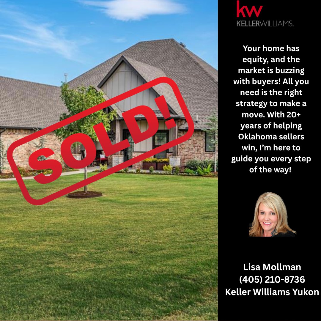 OKCHomesByLisa's tweet photo. Your home has equity, and the market is buzzing with buyers! All you need is the right strategy to make a move. With 20+ years of helping Oklahoma sellers win, I’m here to guide you every step of the way! 

Ready to chat? Call me at (405) 210-8736! 

#OklahomaRealEstate https://t.co/4vDHBVR2FY