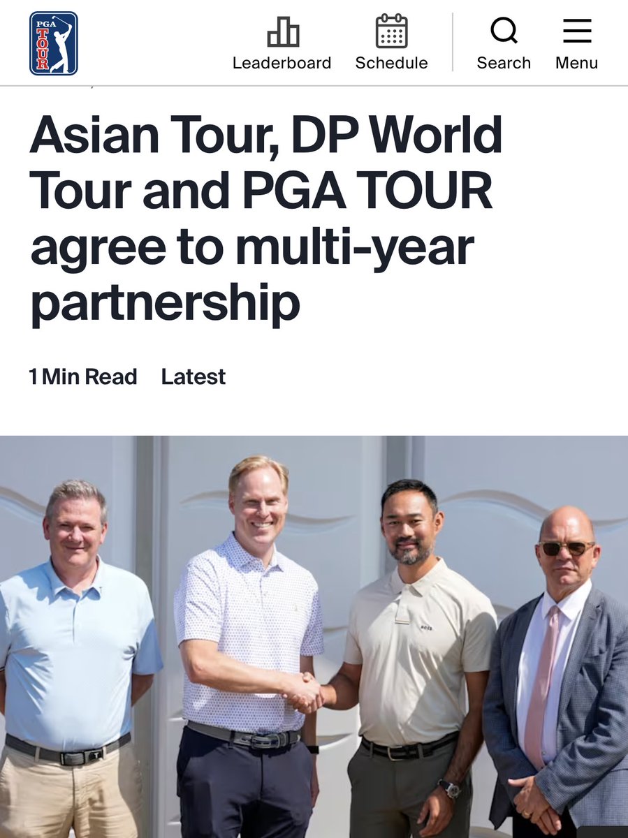 JeffSmithGolf's tweet photo. The Asian Tour dumped LIV Golf to crawl back into the PGA TOUR/DP World Tour ecosystem 

Turns out press releases can’t be used to fund tournaments

But hey —  there’s that shiny new “pathway” to the **HotelPlanner Tour** 😂 https://t.co/9JbF6LzuRq