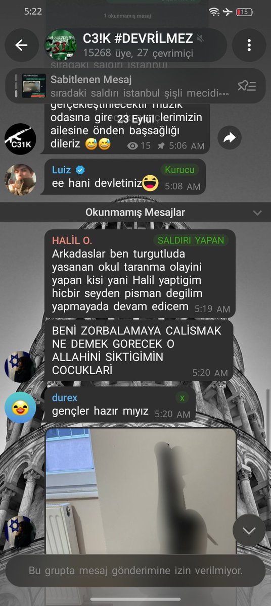 dellytr12's tweet photo. MANİSA TURGUTLU da yaşanan OKUL TARANMA olayınınyine C31K isimli grup yapmış. Biz napicaz bu orspu cocukları yüzünden dışarı çıkamaz olduk lütfen ilgili birimler birşey yapsın grup ismi "c31kyasadisi" diye geciyor sahibi "Luiz" diye biri.  #C31KTutuklansın #ManisaOkulSaldırısı https://t.co/tW7lkCau6k
