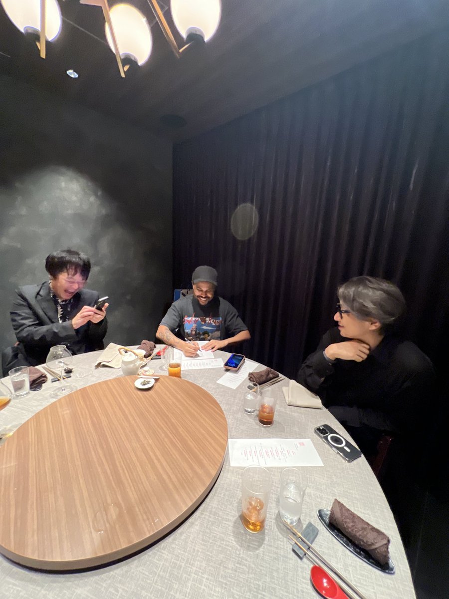 theweeknd's tweet photo. A dream dinner with legends Katsura Hashino and Fumito Ueda https://t.co/CGy3myoKhY