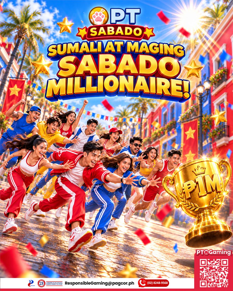 PTGamingph's tweet photo. MAKAKAHABOL KA BA SA TOP 200 PLAYERS?

Sumali sa SABADO MILLIONAIRE TOURNAMENT at makipagsabayan para sa ₱1M prize pool!

Join na ngayong #PTSabado!

💰 Get ₱2,980 new player bonus & 1.5% unlimited cashback +2% slot return
📲 Download now: https://t.co/gkkPuAcZcd

#PTGaming #No1LegitGamingPH #MostExclusiveGamePH