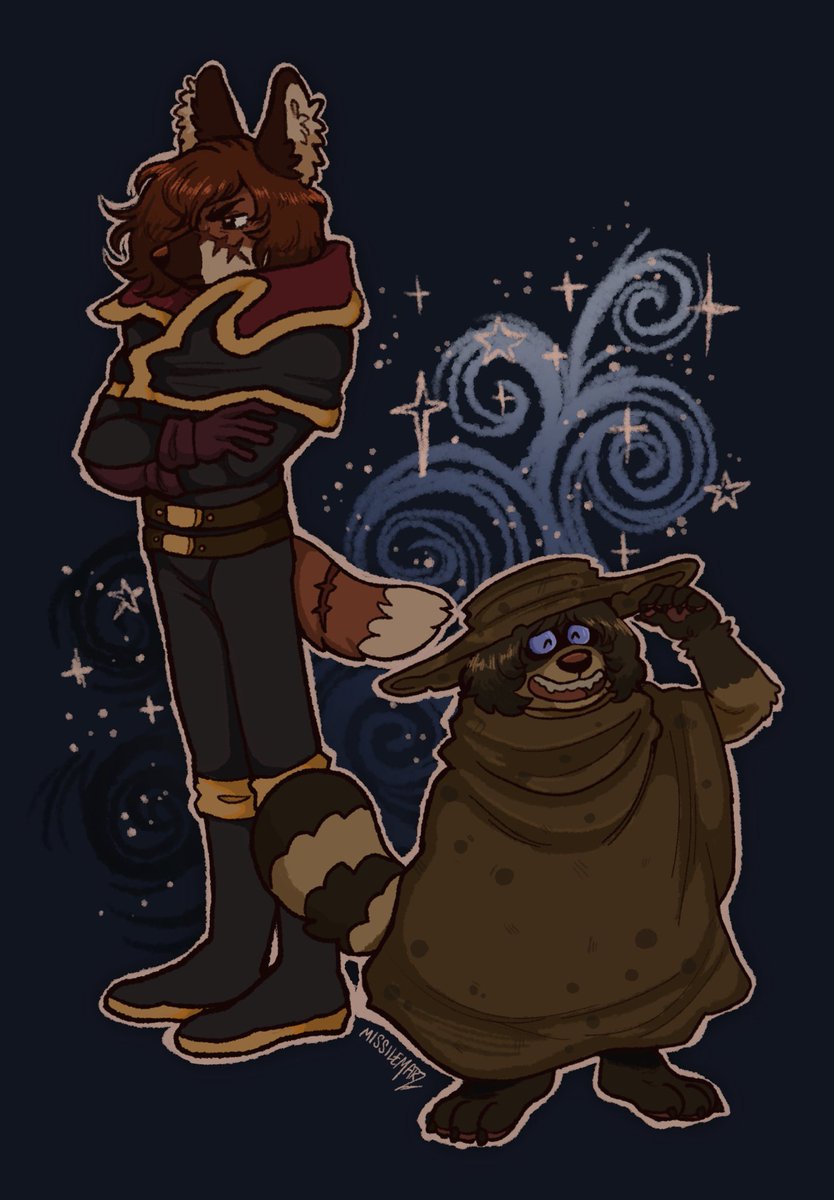 missilemarz's tweet photo. 🦝🐺🏴☠️✨
a tanuki and a maned wolf
#furryart #captainharlock https://t.co/puw1OADn7i