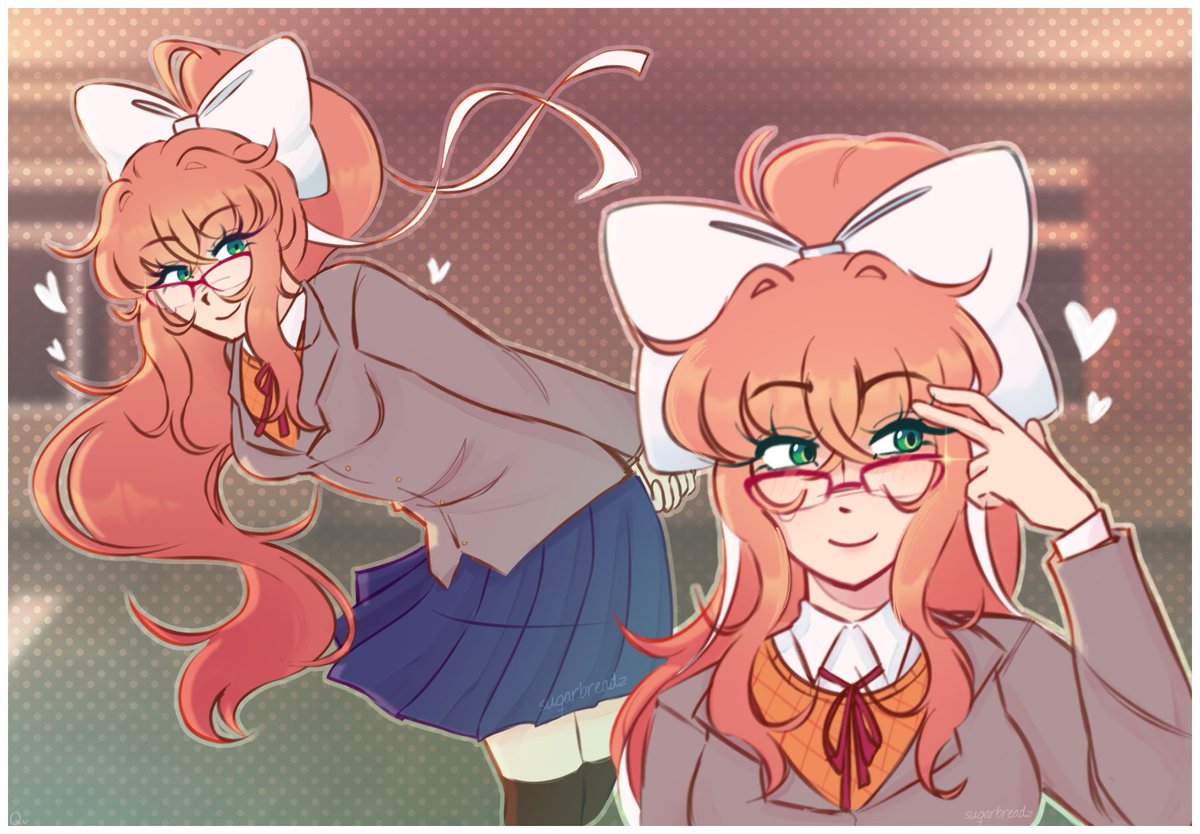 justqonika's tweet photo. nerdy ୨୧ happy birthday monika💚#ddlc #dokidokiliteratureclub https://t.co/onrPPnP6AI