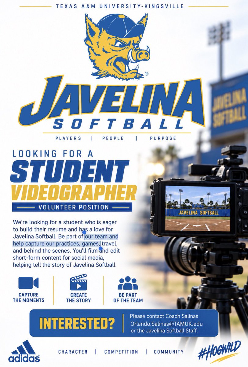 s3baseball_'s tweet photo. We are looking for somebody to come and capture every special moment of our Javelina Softball Season 🥎
#Loshogs #Hogwild https://t.co/VUA2yLnXil